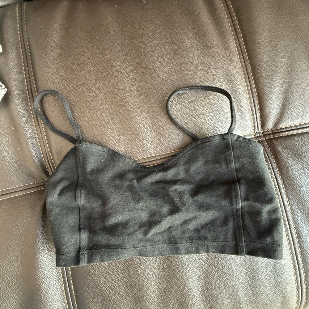 Black Strappy Crop Top
